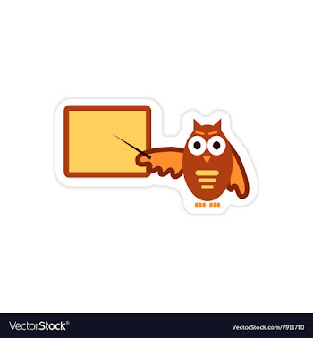 Stylish paper sticker on white background owl vector image