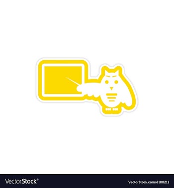 Stylish paper sticker on white background owl vector image
