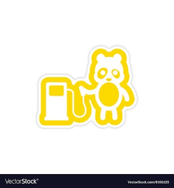 Stylish paper sticker on white background panda vector image