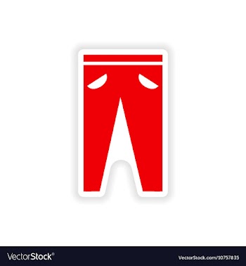Stylish paper sticker on white background pants vector image