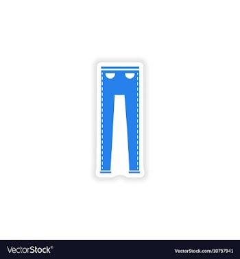 Stylish paper sticker on white background pants vector image