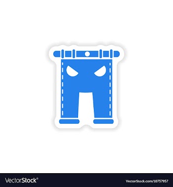 Stylish paper sticker on white background pants vector image