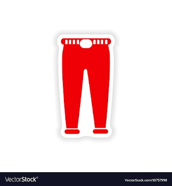 Stylish paper sticker on white background pants vector image