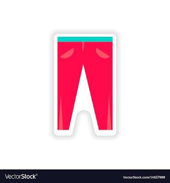 Stylish paper sticker on white background pants vector image