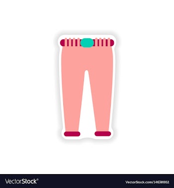 Stylish paper sticker on white background pants vector image