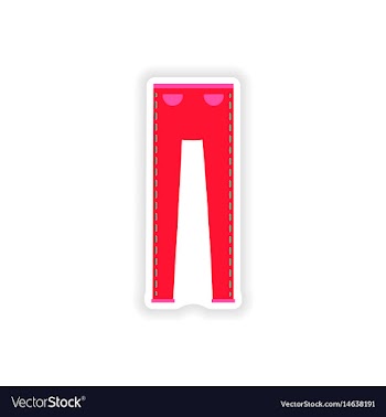Stylish paper sticker on white background pants vector image