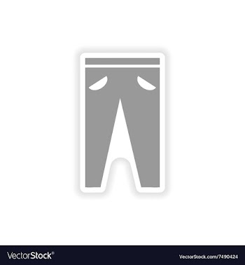 Stylish paper sticker on white background pants vector image