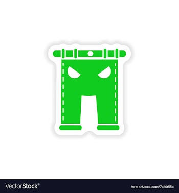 Stylish paper sticker on white background pants vector image