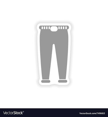 Stylish paper sticker on white background pants vector image