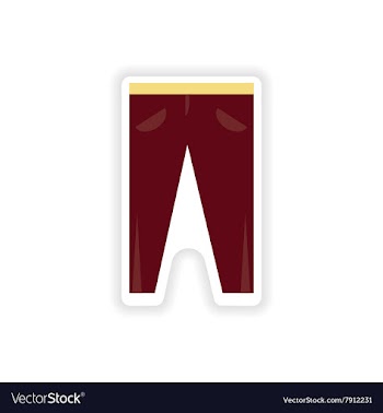 Stylish paper sticker on white background pants vector image