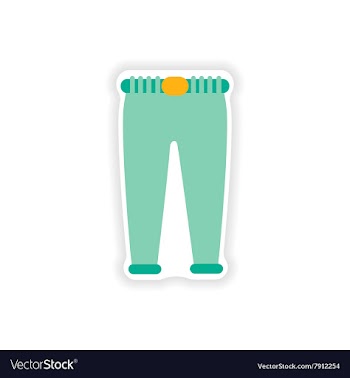 Stylish paper sticker on white background pants vector image