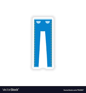 Stylish paper sticker on white background pants vector image
