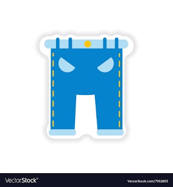 Stylish paper sticker on white background pants vector image