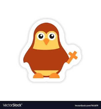 Stylish paper sticker on white background penguin vector image