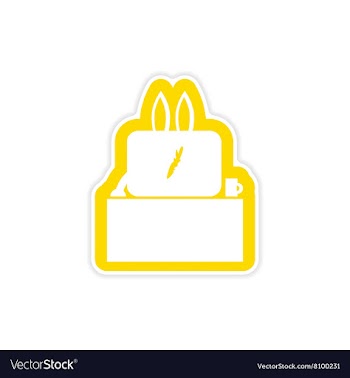Stylish paper sticker on white background rabbit vector image