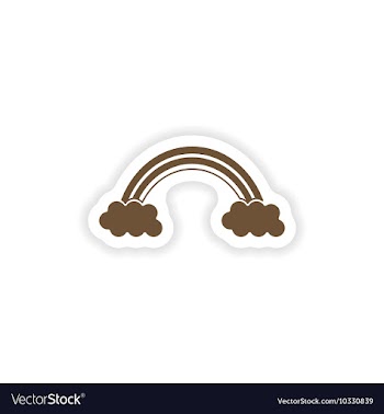 Stylish paper sticker on white background rainbow vector image