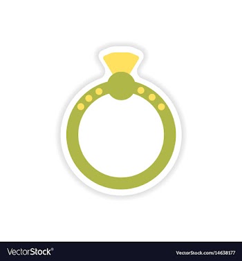 Stylish paper sticker on white background ring vector image