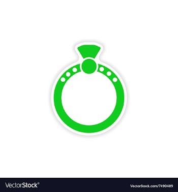Stylish paper sticker on white background ring vector image