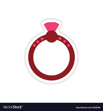 Stylish paper sticker on white background ring vector image