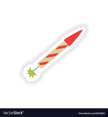 Stylish paper sticker on white background rocket vector image