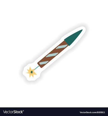 Stylish paper sticker on white background rocket vector image