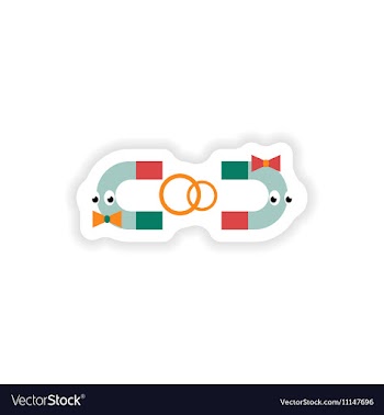 Stylish paper sticker on white background romantic vector image