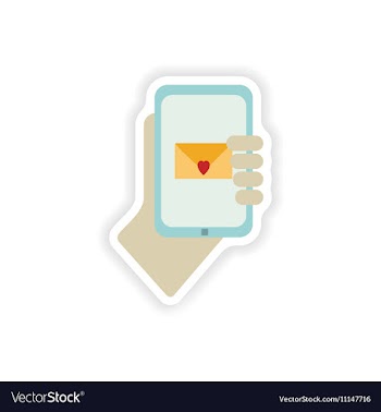 Stylish paper sticker on white background romantic vector image