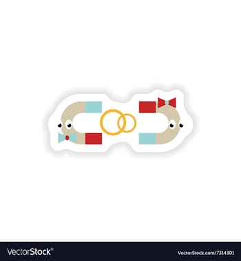 Stylish paper sticker on white background romantic vector image