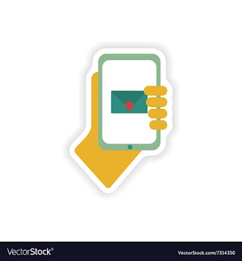 Stylish paper sticker on white background romantic vector image