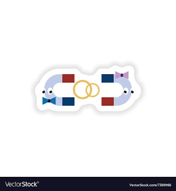Stylish paper sticker on white background romantic vector image