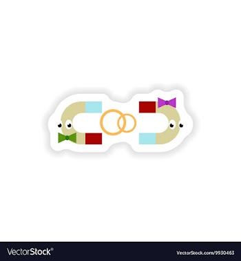 Stylish paper sticker on white background romantic vector image