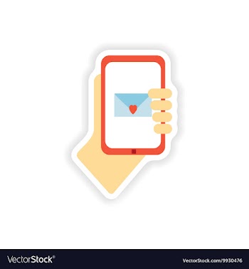 Stylish paper sticker on white background romantic vector image