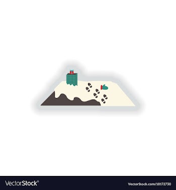 Stylish paper sticker on white background roof vector image
