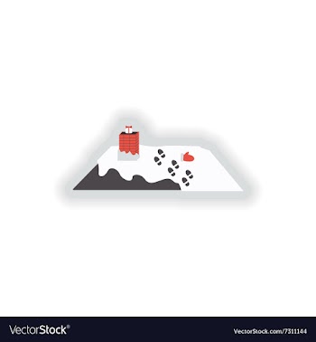 Stylish paper sticker on white background roof vector image