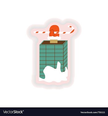 Stylish paper sticker on white background Santa in vector image