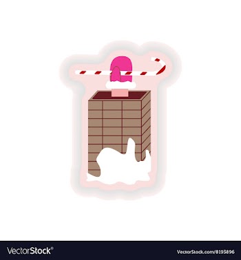 Stylish paper sticker on white background Santa in vector image