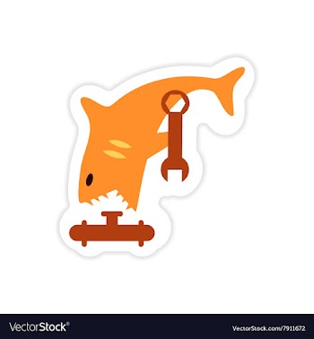 Stylish paper sticker on white background shark vector image