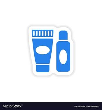 Stylish paper sticker on white background shaving vector image