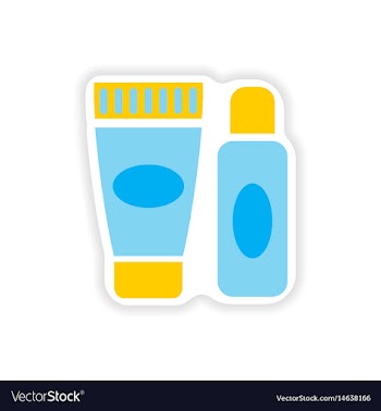 Stylish paper sticker on white background shaving vector image