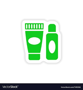 Stylish paper sticker on white background shaving vector image