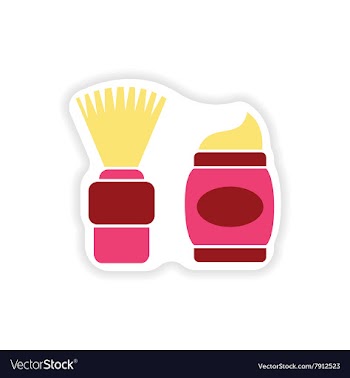 Stylish paper sticker on white background shaving vector image