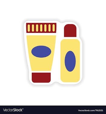 Stylish paper sticker on white background shaving vector image