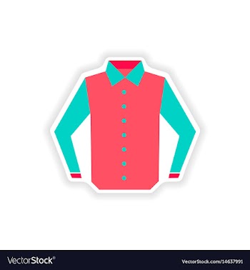 Stylish paper sticker on white background shirt vector image