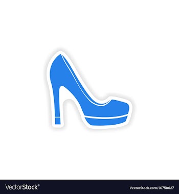 Stylish paper sticker on white background shoes vector image