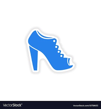 Stylish paper sticker on white background shoes vector image