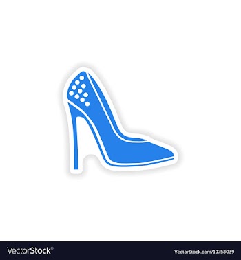 Stylish paper sticker on white background shoes vector image