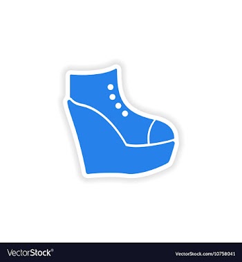 Stylish paper sticker on white background shoes vector image