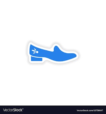 Stylish paper sticker on white background shoes vector image