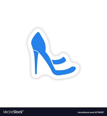 Stylish paper sticker on white background shoes vector image