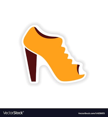 Stylish paper sticker on white background shoes vector image